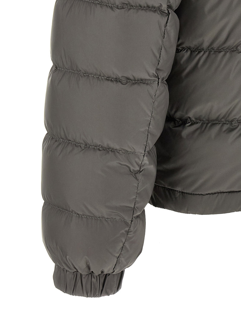 Veste longue Moncler grise en polyamide