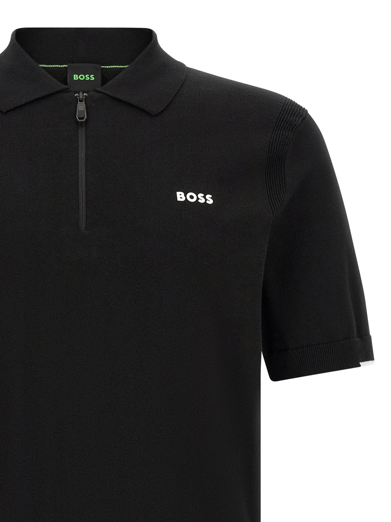 Polo en coton noir Hugo Boss