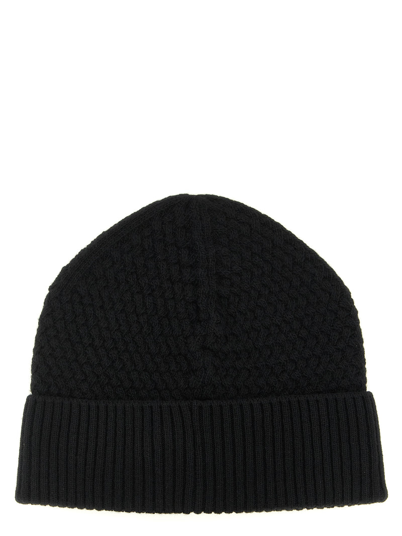 Bonnet Moncler en cuir noir