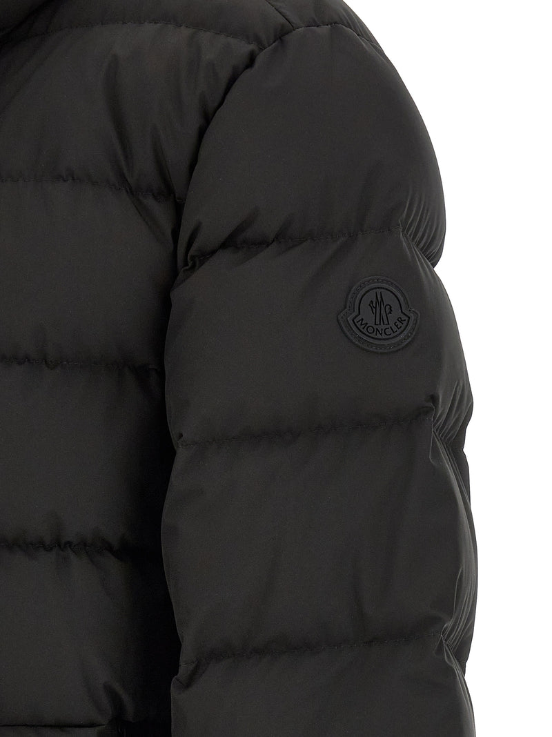 Veste longue Moncler en polyester noir