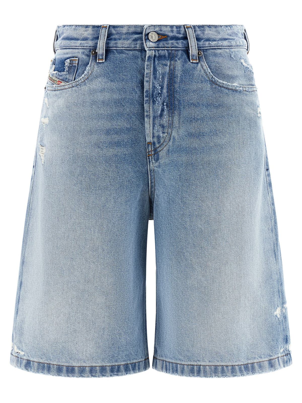 Diesel Blue Cotton Bermuda Shorts