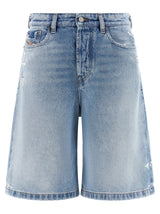 Diesel Blue Cotton Bermuda Shorts