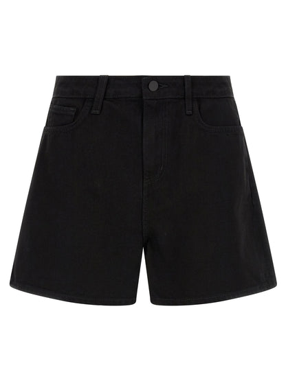 L'Agence Black Cotton Bermuda Shorts