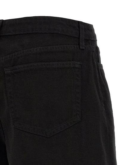 L'Agence Black Cotton Bermuda Shorts