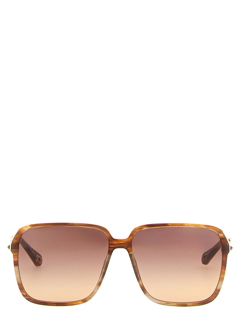 Lunettes de soleil Chloé en acétate marron