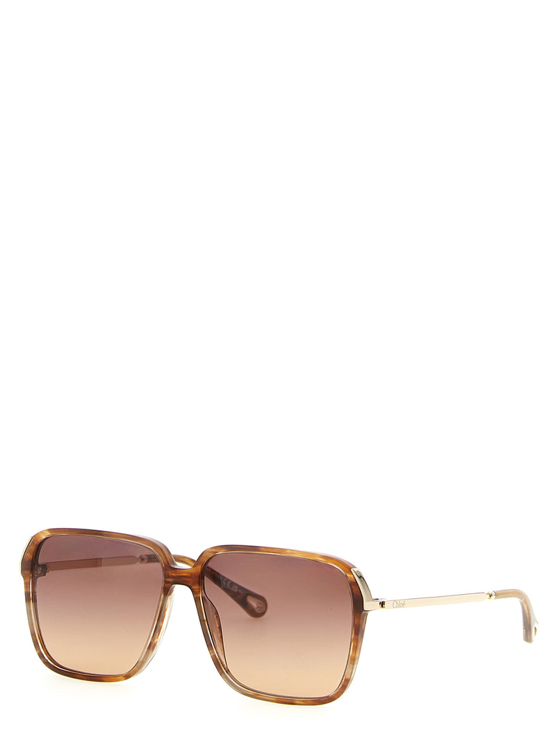 Lunettes de soleil Chloé en acétate marron