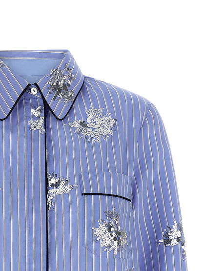 LE TWINS Blue Cotton Blouse