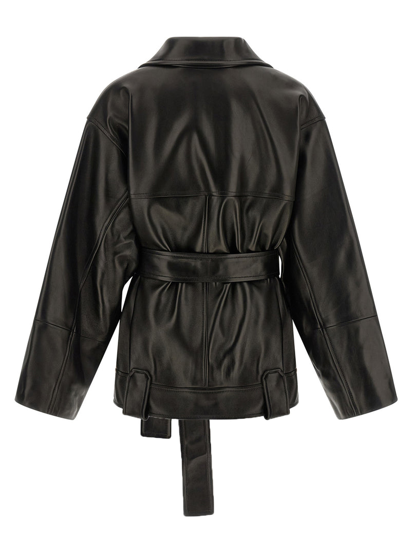 Khaite Black Lamb Leather Leather Jacket