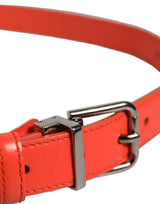Ceinture Dolce & Gabbana en cuir rouge et boucle en métal argenté