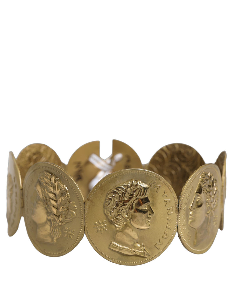 Ceinture Dolce & Gabbana en laiton doré avec pièces de monnaie en métal