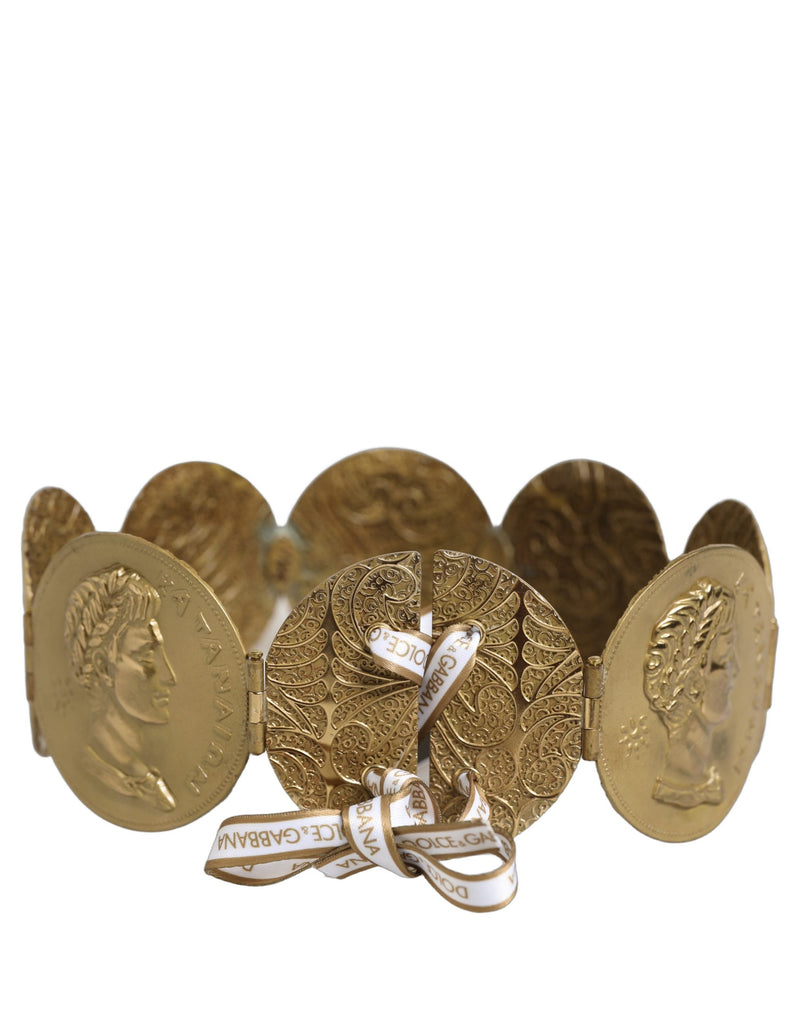 Ceinture Dolce & Gabbana en laiton doré avec pièces de monnaie en métal