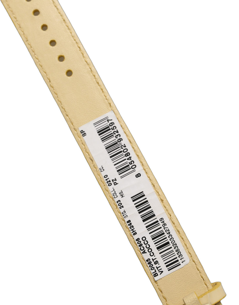 Bracelet de ceinture Dolce & Gabbana en cuir gaufré beige avec boucle dorée
