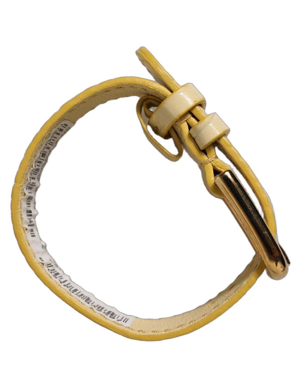 Bracelet de ceinture Dolce & Gabbana en cuir gaufré beige avec boucle dorée