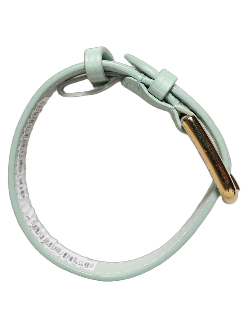 Bracelet de ceinture Dolce & Gabbana en cuir texturé vert et boucle dorée
