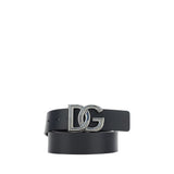 Ceinture classique Dolce & Gabbana en cuir de veau noir