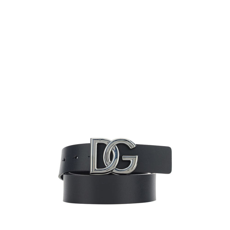 Ceinture classique Dolce & Gabbana en cuir de veau noir