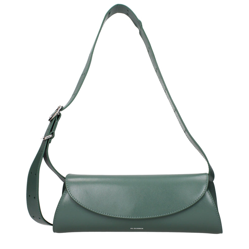 Sac bandoulière en cuir vert Jil Sander