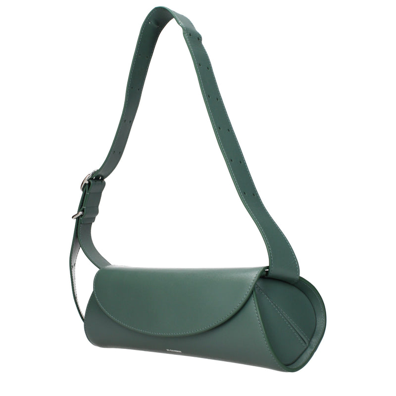 Sac bandoulière en cuir vert Jil Sander