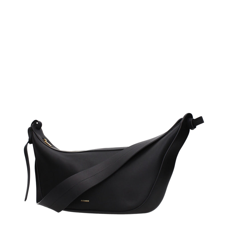 Sac bandoulière Jil Sander en cuir noir