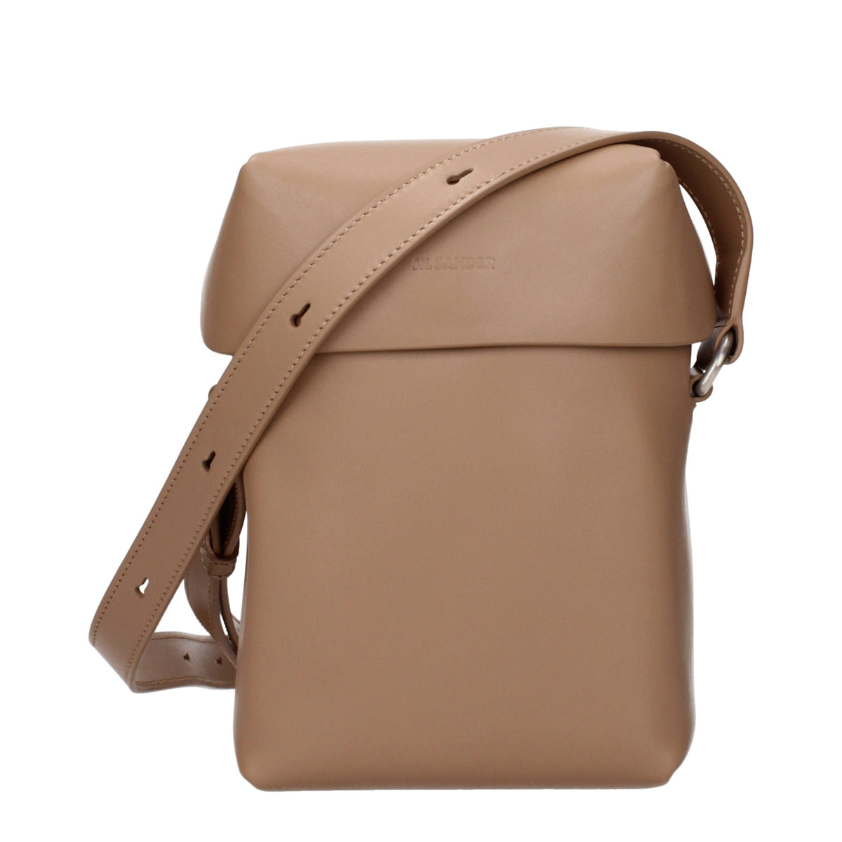 Sac bandoulière en cuir marron Jil Sander