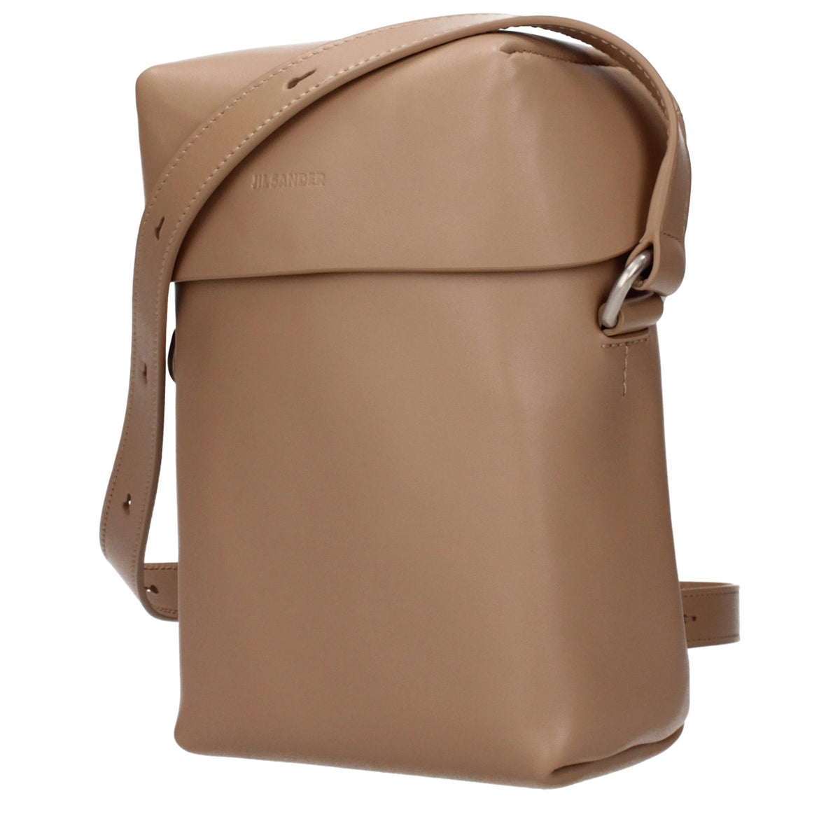 Sac bandoulière en cuir marron Jil Sander