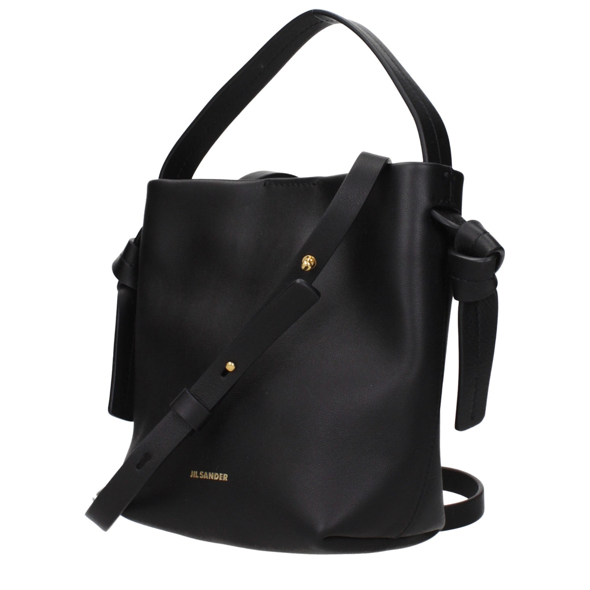 Sac à main en cuir noir Jil Sander