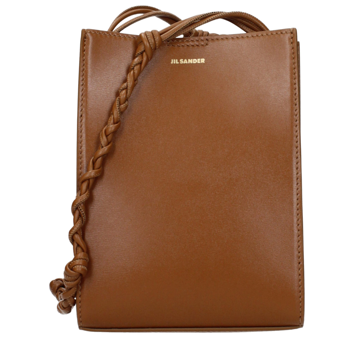 Sac bandoulière en cuir marron Jil Sander