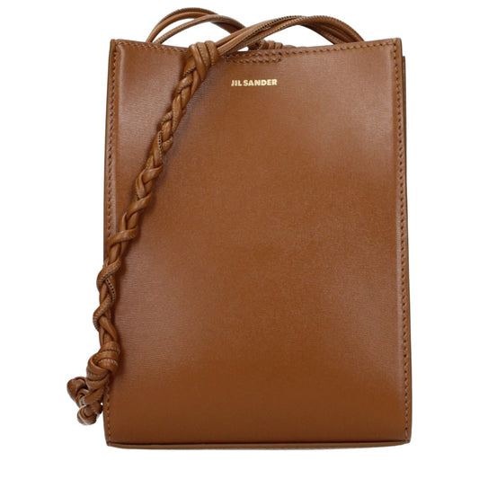 Sac bandoulière en cuir marron Jil Sander