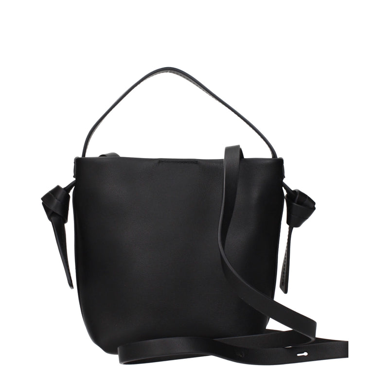 Sac à main en cuir noir Jil Sander