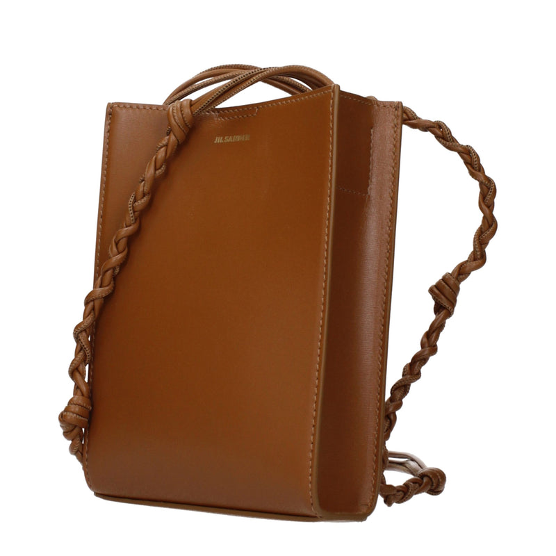 Sac bandoulière en cuir marron Jil Sander