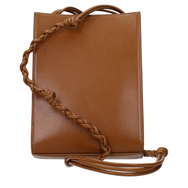 Sac bandoulière en cuir marron Jil Sander