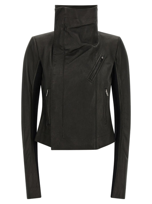 Veste en cuir d'agneau noir Rick Owens