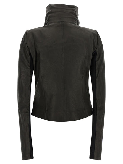 Rick Owens Black Lamb Leather Leather Jacket