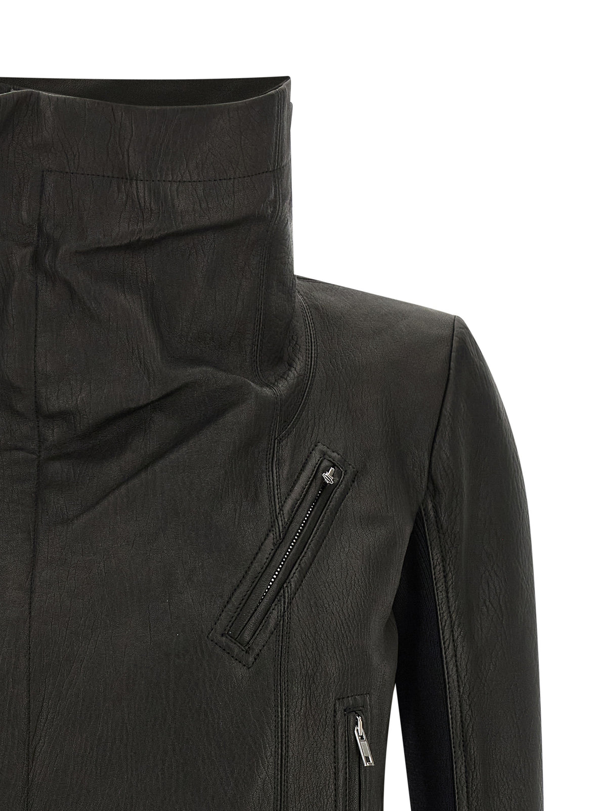Veste en cuir d'agneau noir Rick Owens