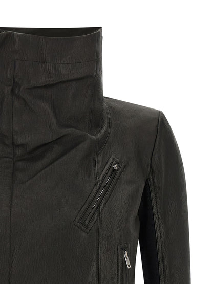 Rick Owens Black Lamb Leather Leather Jacket