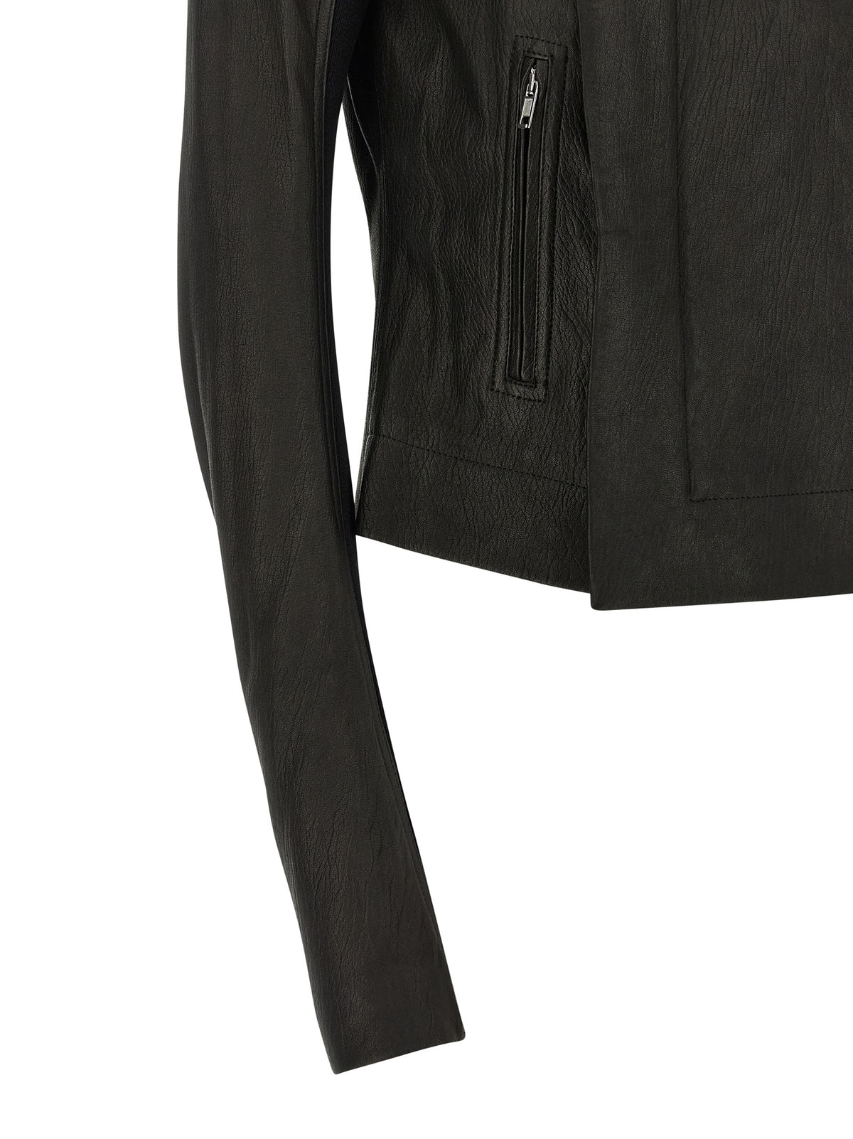 Veste en cuir d'agneau noir Rick Owens