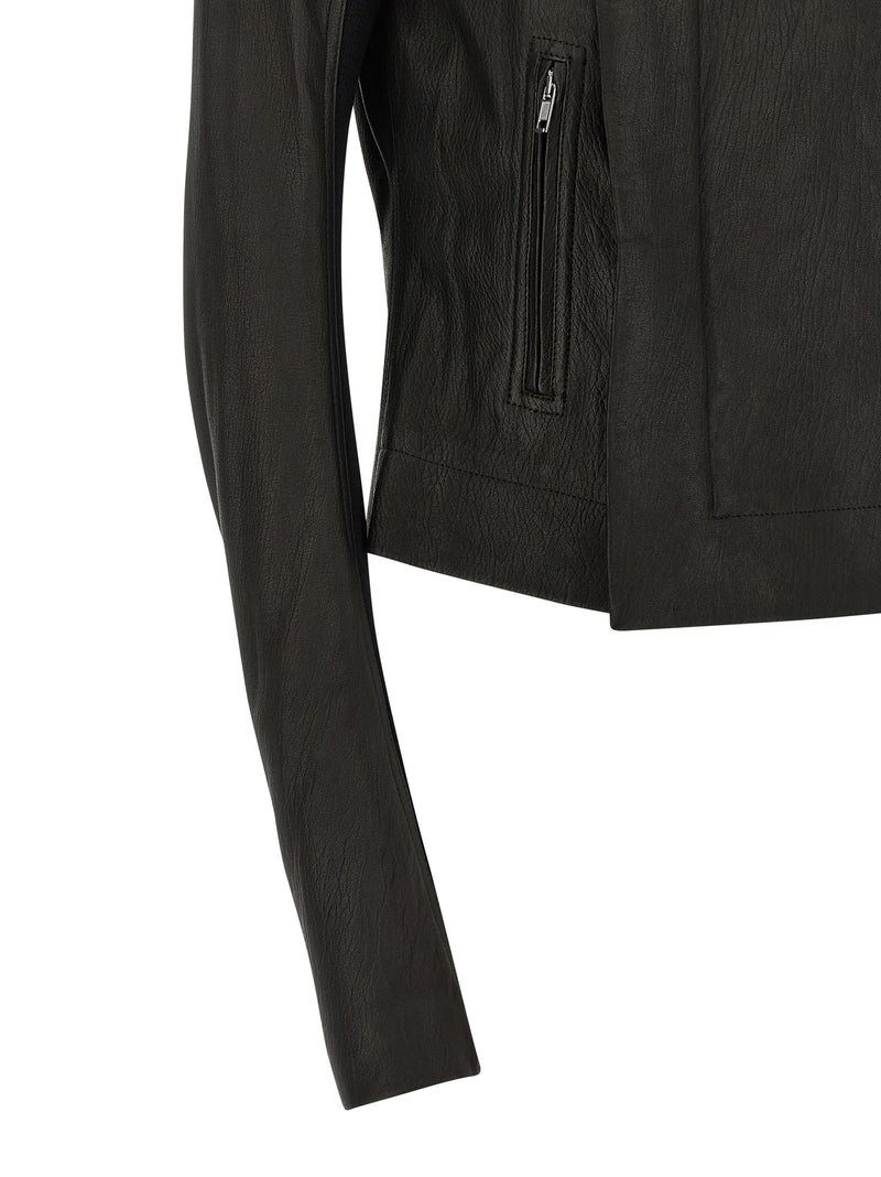Rick Owens Black Lamb Leather Leather Jacket