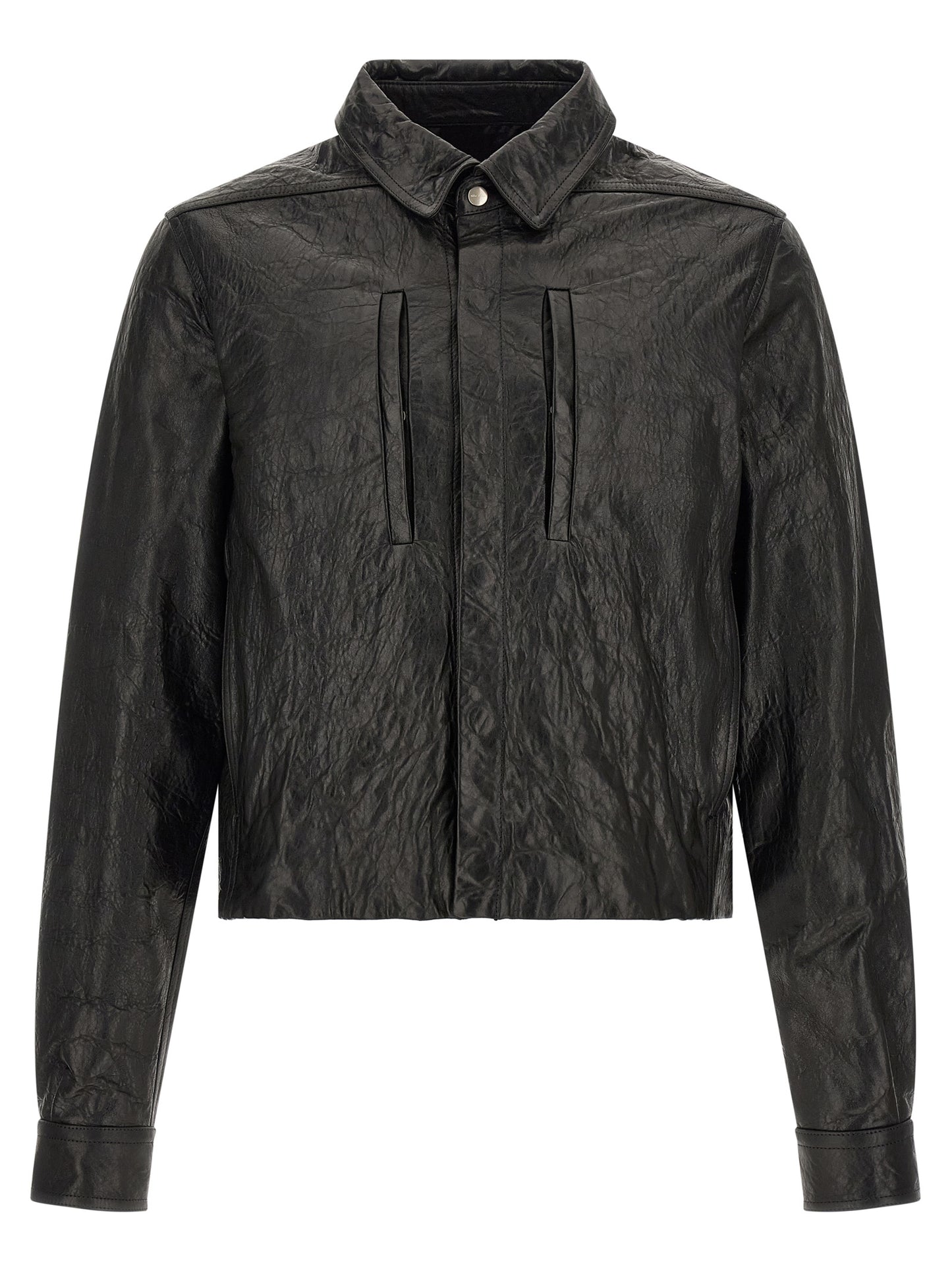 Rick Owens Black Lamb Leather Leather Jacket
