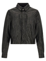 Veste en cuir d'agneau noir Rick Owens