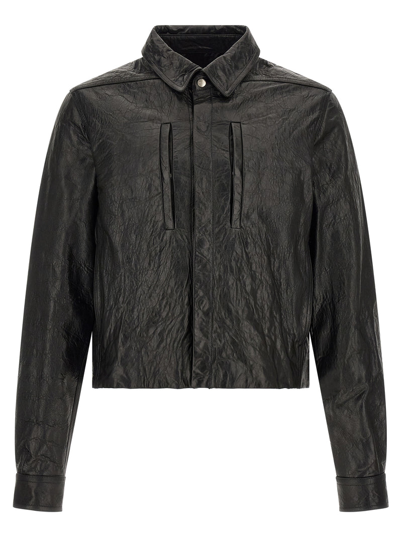 Veste en cuir d'agneau noir Rick Owens