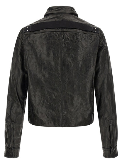 Rick Owens Black Lamb Leather Leather Jacket