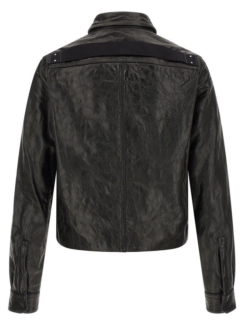 Veste en cuir d'agneau noir Rick Owens