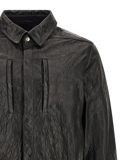 Rick Owens Black Lamb Leather Leather Jacket