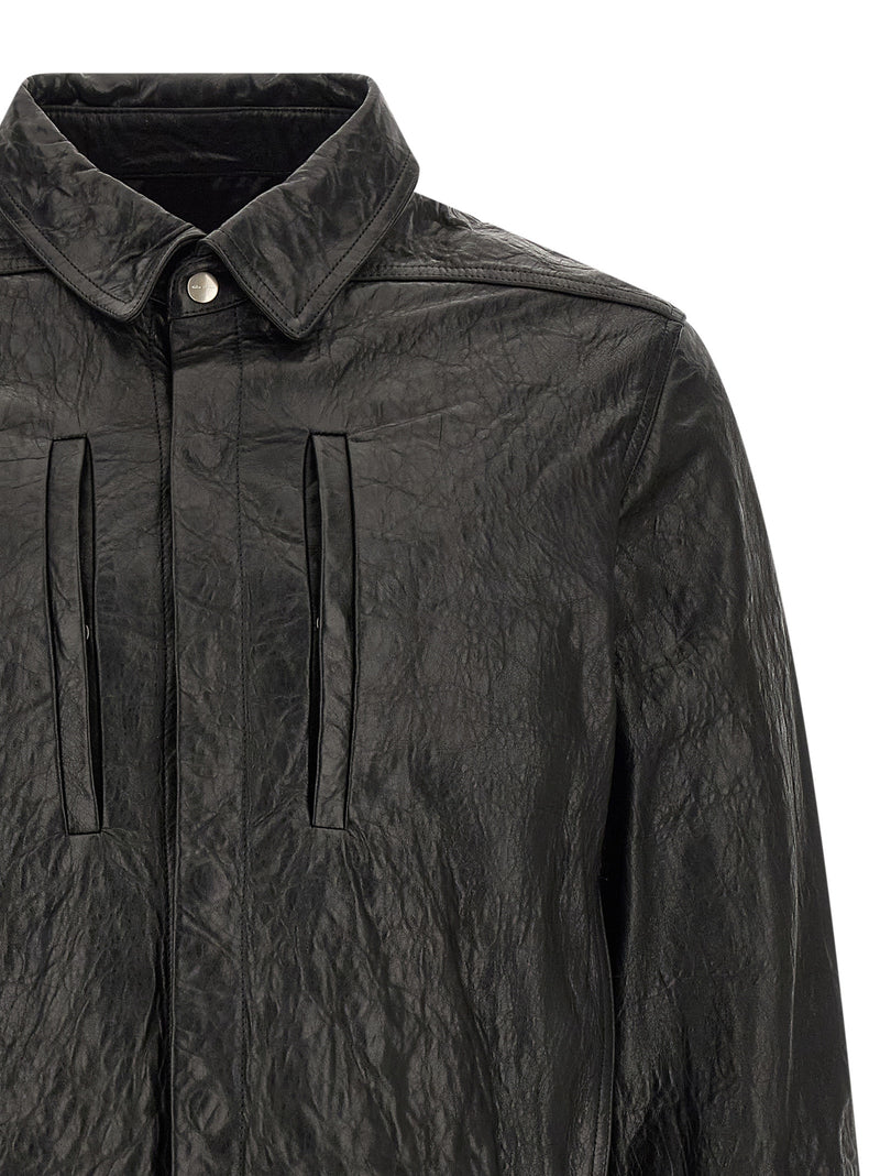Veste en cuir d'agneau noir Rick Owens