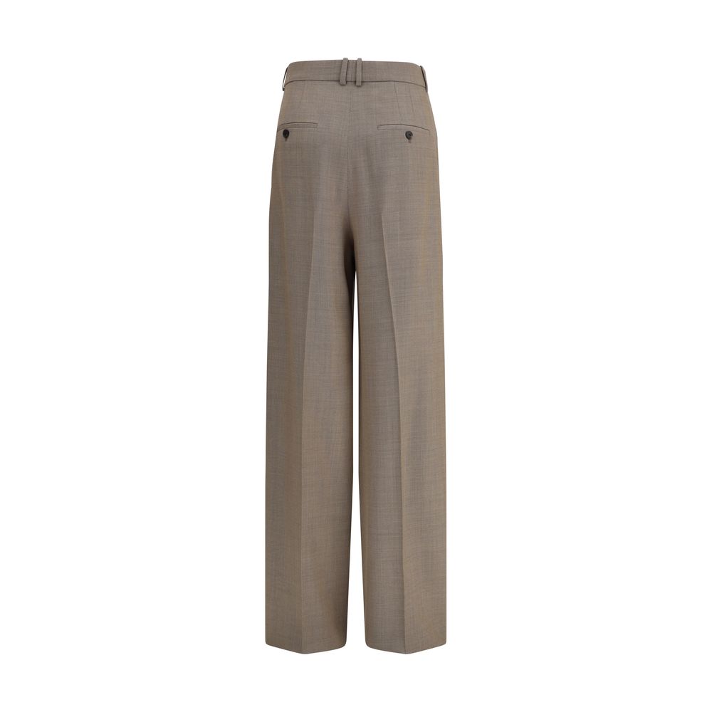 Pantalon décontracté en laine beige Saint Laurent
