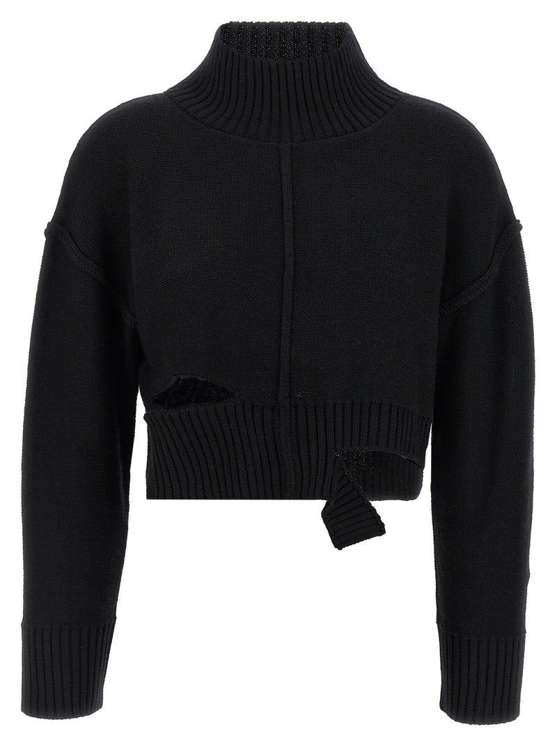 MM6 Maison Margiela Black Virgin Wool Cardigan