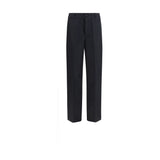 Pantalon décontracté en coton noir Prada