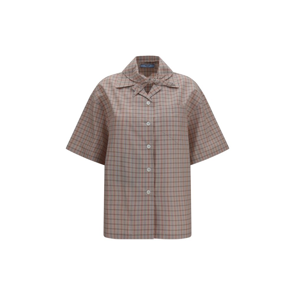 Chemise Prada à manches courtes en coton multicolore