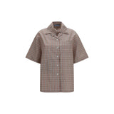 Chemise Prada à manches courtes en coton multicolore