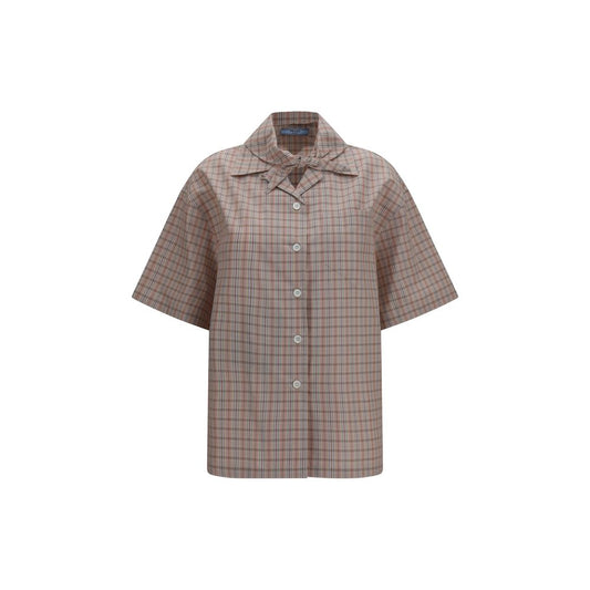 Chemise Prada à manches courtes en coton multicolore